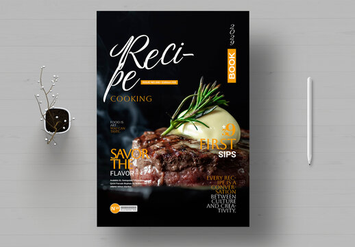 Cook Book Magazine Cover Template