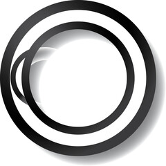 Concentric Circle Design With Subtle Shadow Effect Abstract Graphic Element No Background