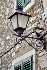 windows in old town of Rovinj with colorful wooden blinds