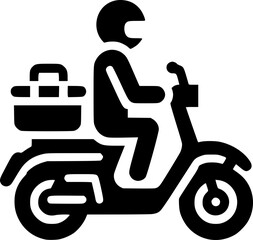 Minimalist black and white ojek icon with clean lines. Simple vector design, isolated, modern, scalable, and ideal for stickers, logos, or digital use.