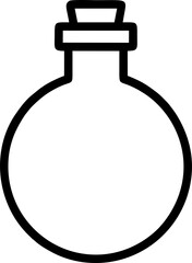 Round Glass Potion Bottle with Cork Outline Icon