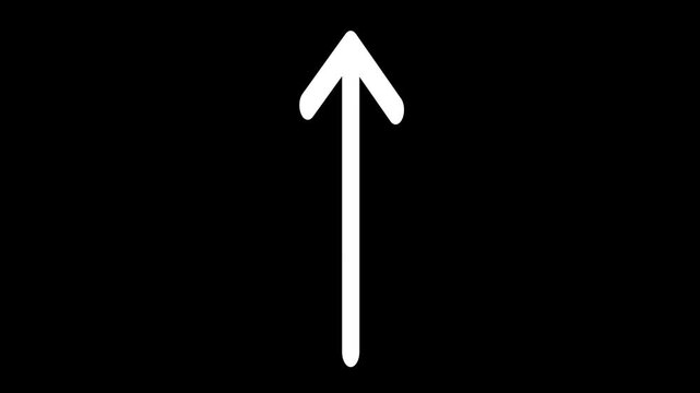 One-Lane Highway Street Sign with Upward Arrow Icon Isolated on Black Background Representing Straight Road Direction, Navigation, and Traffic Guidance Symbol Design