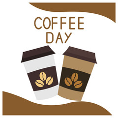 Coffee Day Graphic with Coffee Cups