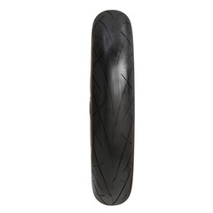 High-performance motorcycle tire designed for speed and agility on the road in dry conditions