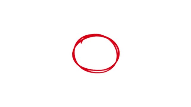 red circle drawing animation. Animated red circle drawing   for creative designs. Dynamic red circle animation loop