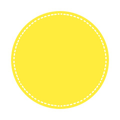 “Yellow Circular Frame with Dotted Border – 明るくポップな黄色の円形フレームデザイン”