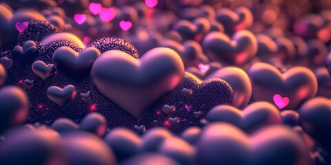 Fototapeta premium Multi-colored valentine hearts.
