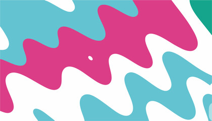 Vibrant Pink Aqua Fluid Wavy Abstract