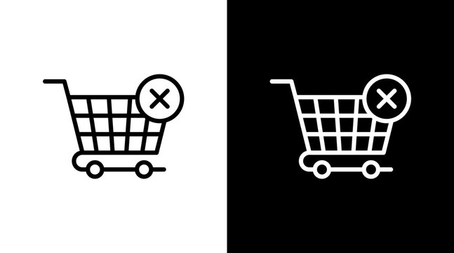 Remove From Cart  White Icon Set Design