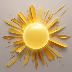 Abstract Digital Art with Golden Orb