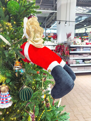 Christmas toys in the shop, new year decoratoins