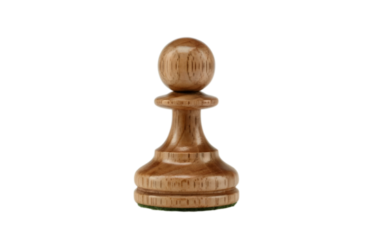 wooden pawn chess piece . Isolated on transparent background, png