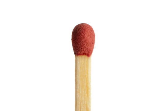 Single matchstick. Isolated on transparent background, png