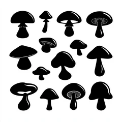Mysterious Mushrooms: A captivating collection of silhouetted mushroom, each with its unique form and elegant design, stands out against a backdrop. © Junior