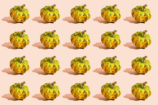 Festive pumpkin pattern background for Halloween