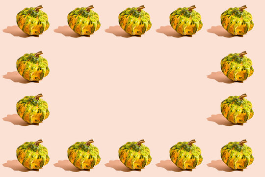 Halloween pumpkin pattern with festive background
