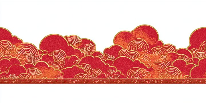 Swirling Red Clouds: Chinese New Year Graphic