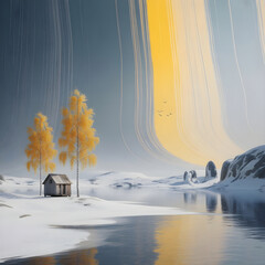 winter landscape with trees