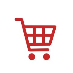 &ldquo;Shopping Cart Icon &ndash; ECサイトやアプリ向けのシンプルな赤いショッピングカートアイコン&rdquo;
