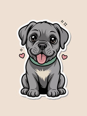 Fototapeta premium Adorable puppy with Hearts: An illustrated cute puppy with heart symbols, captures the essence of cuteness, expressing innocent love and affection.