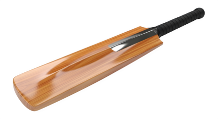 Cricket bat with bails resting on it sporting equipment isolated on transparent background