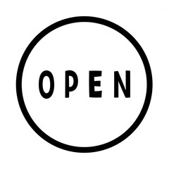 【Label Icons】“OPEN Sign – 営業中を知らせるシンプルな丸型サイン”