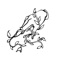 Hand Kletterpflanze