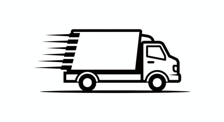 Fototapeta premium Fast delivery truck icon moving quickly isolated on