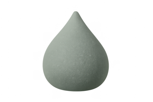 Matte gray 3d teardrop rendering isolated on transparent background