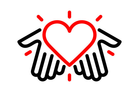 [PNG] A pair of hands gently cradles a vibrant red heart, symbolizing love, care, and support, isolated on transparent background the heart radiates warmth and affection