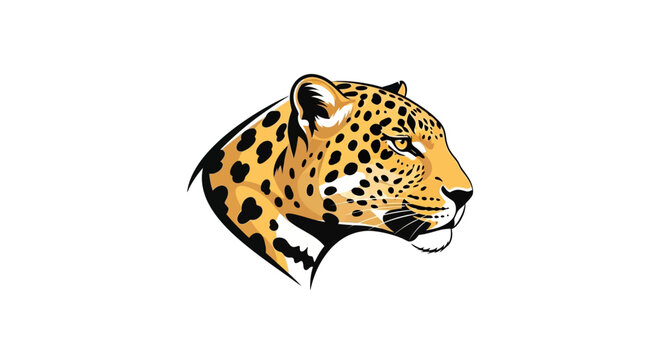 Leopard head portrait with transparent background