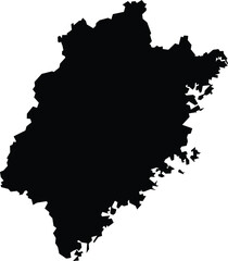 Obraz premium Fujian Region of China Isolated Map Silhouette
