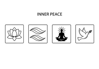 Collection of symbols representing inner peace and mindfulness.