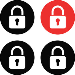 Padlock security icons set