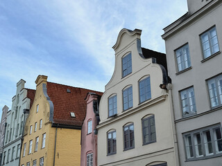 bunte Häuser in Altstadt von Lübeck
