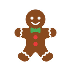 Cute gingerbread man christmas cookie festive holiday treat isolated isolated on white background