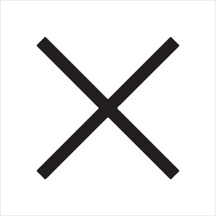 Fototapeta premium Black cross mark, a simple symbol for deletion, cancellation, or error, set against a clean, minimalist backdrop