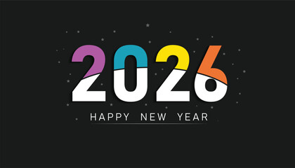 2026 Happy new year design. year 2026 banner. poster background. colorful design. vector illustration