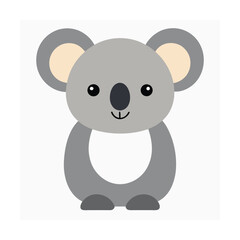 Fototapeta premium Koala Icon in Cute Flat Color Simple Animal Character Clean Nature Friendly Design Line Art Vector illustration