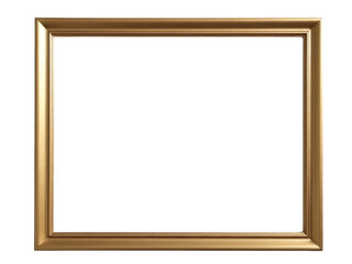 A simple yet elegant golden frame sitting on a clean white background