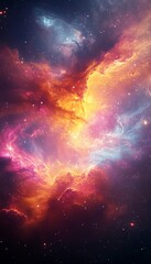 Obraz premium A Stunning Celestial Landscape Featuring Vibrant Nebulas, Stars, and Galaxies in Deep Space