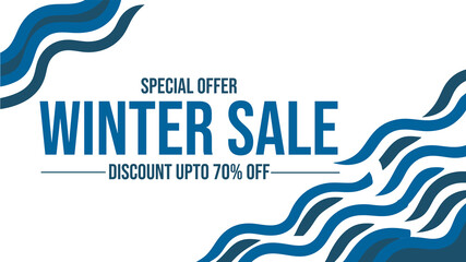 Modern Winter Sale discount banner template on white background, perfect for showcasing up to 70% off offers