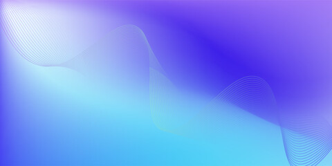 Abstract blue gradient background with shining lines waves. Minimalist background for banner, poster, cover, brochure, flyer, website