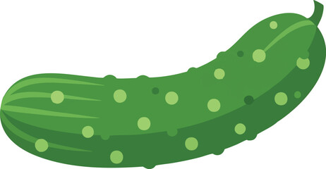 &ldquo;Green cucumber with light seeds detail, cute long silhouette, flat kids style vector&rdquo;