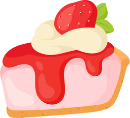 illustration strawberry cheesecake