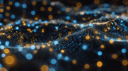 Neural network visualization with cloud data cycles glowing grid nodes abstract tech patterns vibrant cyber aesthetic