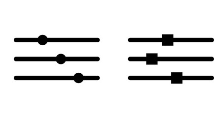Set of sound volume icons. Decrease and increase the audio or sound volume.