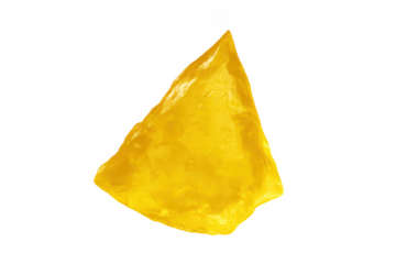 Yellow gelatin dessert slice transparent background