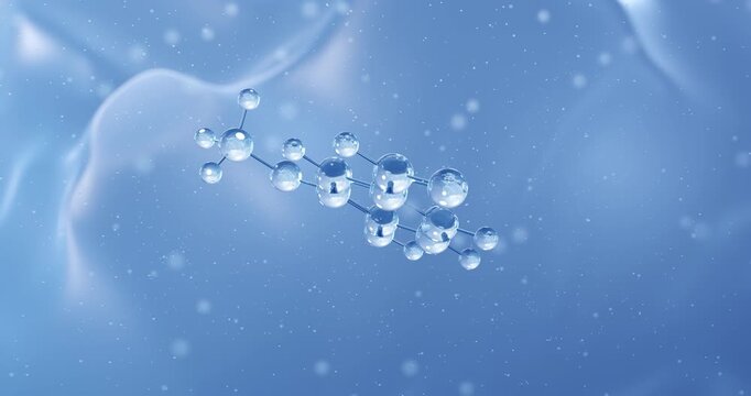 Vanillin rotating molecular structure, 3d model of flavoring agent
