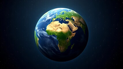 Fototapeta premium Earth globe floating in starry space, representing our planet's beauty and vastness.